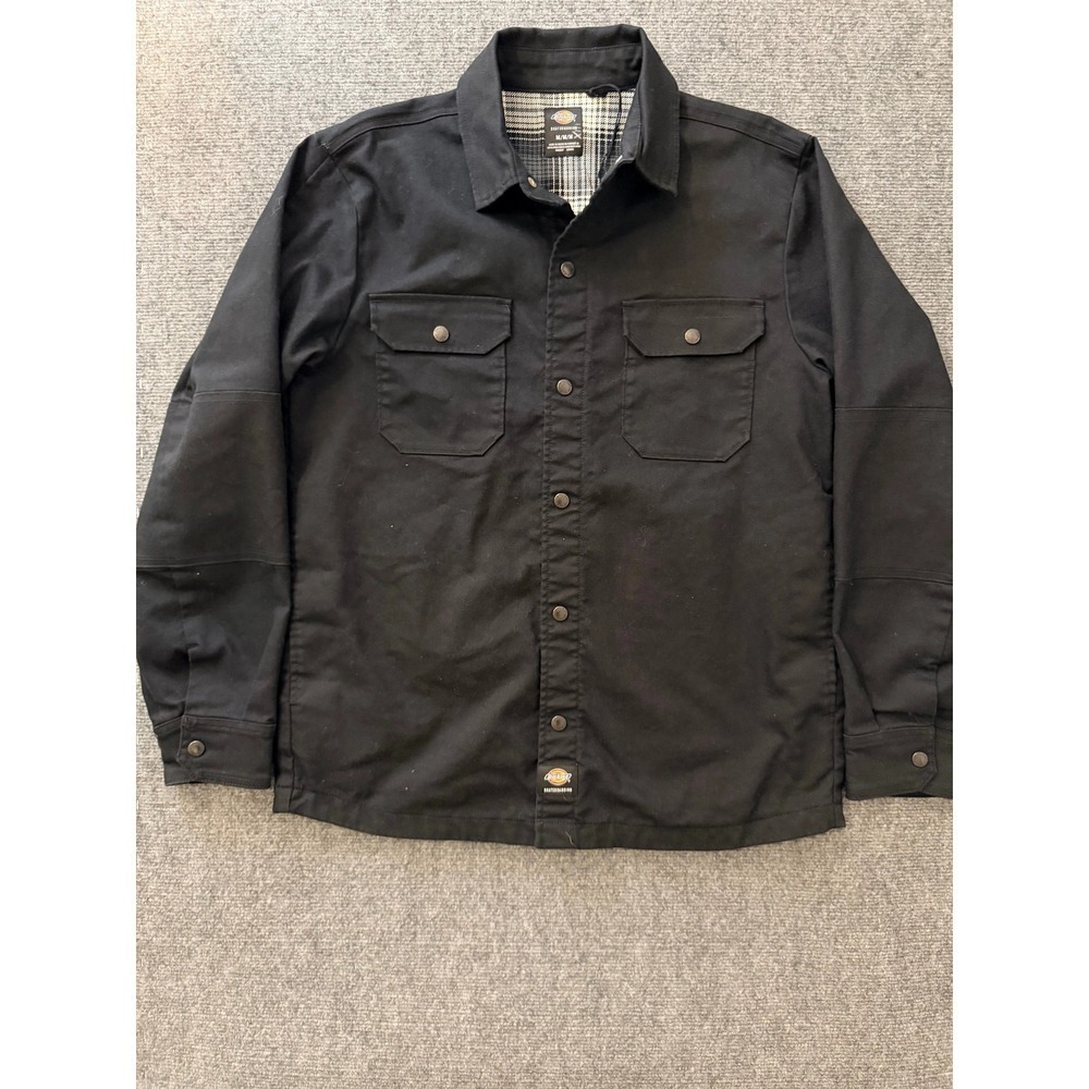 Dickies Skateboarding Mens Lined Shirt Jacket Size M Black Chore Coat Workwear